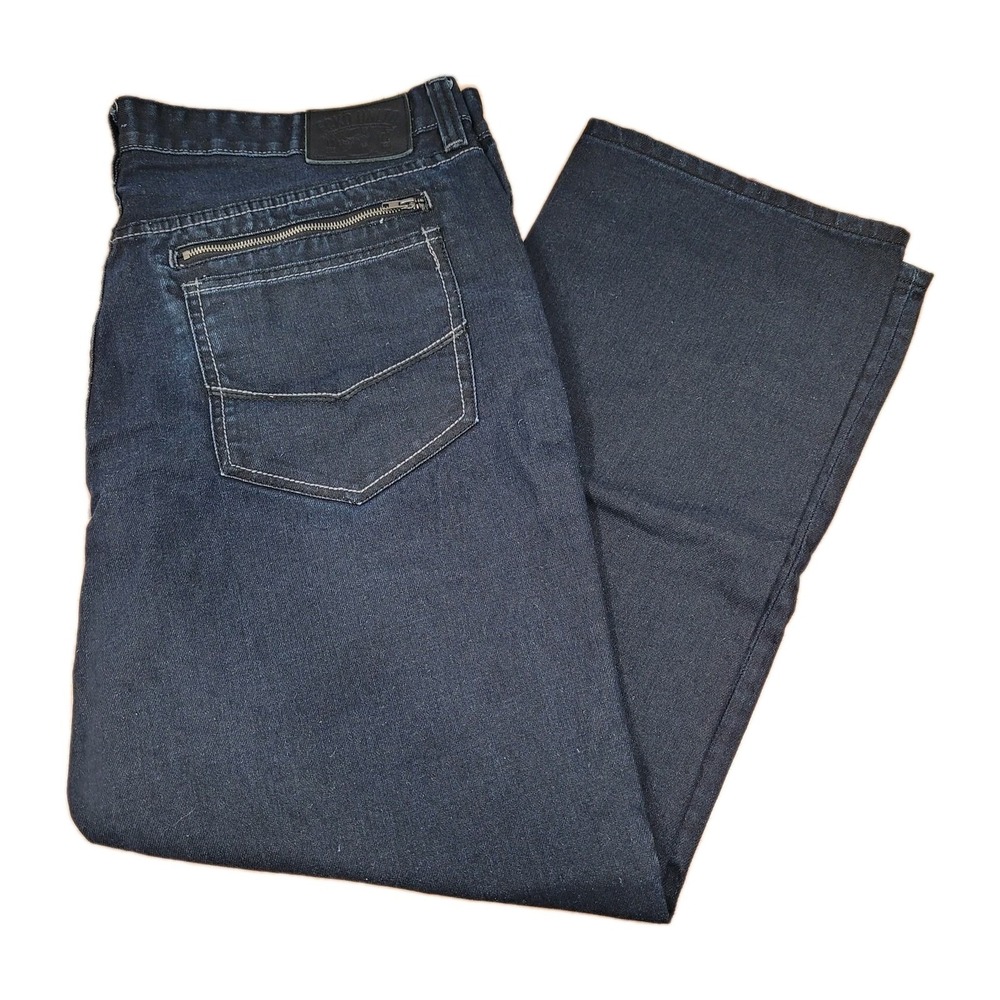 Ecko Unltd 714 Mens Straight Fit Dark Wash Zipper Pocket Jeans 40x32